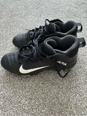 Nike Black Cleats with White Swoosh